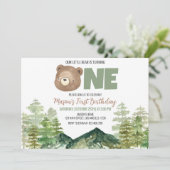 Petite Ours Tourne un 1er anniversaire Invitation (Debout devant)