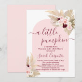 Petite pampa citrouille Baby shower Invitation (Devant / Derrière)