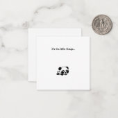 Petite Panda Bear Mini Remerciements Carte Note (Devant/Arrière en situation)