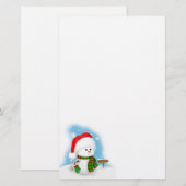 Petite papeterie de bonhomme de neige (Devant / Derrière)