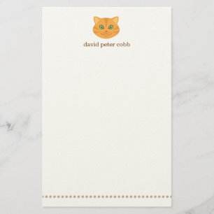 Petite papeterie personnalisée orange de chat