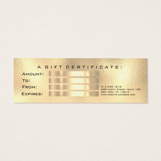 Petite Parties scintillant de certificat cadeau La (Dos)