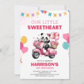 Petite Petite Amoureuse Panda Invitation Anniversa (Devant)