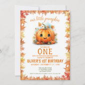 Petite Petite Citrouille Invitation de fête d'anni (Devant)