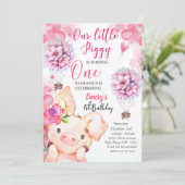 Petite petite Piggy Invitation Anniversaire (Debout devant)