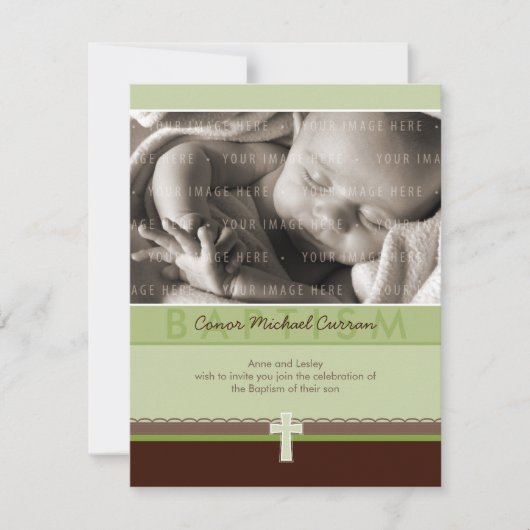PETITE PHOTO CHRISTENING INVITATIONS :: pur 6 P (Devant)