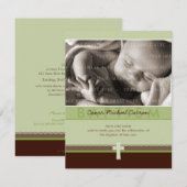 PETITE PHOTO CHRISTENING INVITATIONS :: pur 6 P (Devant / Derrière)