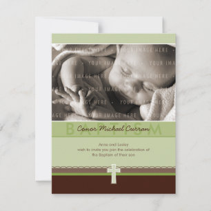 PETITE PHOTO CHRISTENING INVITATIONS :: pur 6 P