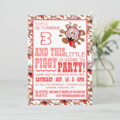 Petite Piggy Anniversaire Fête Invitation (Debout devant)