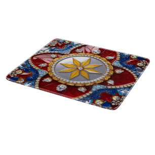 Petite planche à découper en verre aux couleurs co