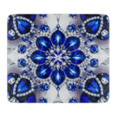 Petite planche à découper en verre aux tons Bleus  (Devant)