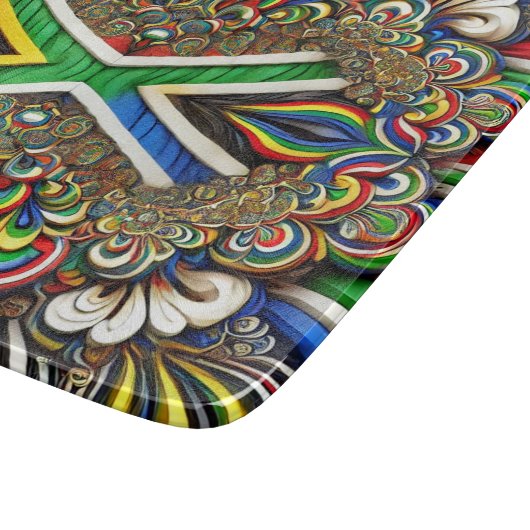 Petite planche à découper en verre avec couleurs d (Coin)