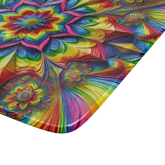 Petite planche à découper en verre avec couleurs L (Coin)