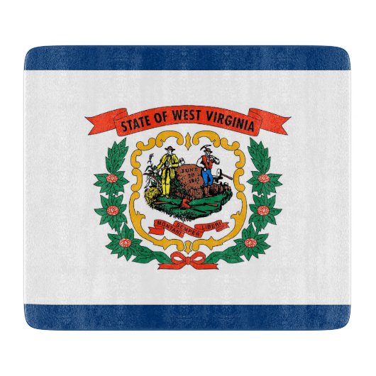 Petite planche à découper en verre avec drapeau de (Devant)