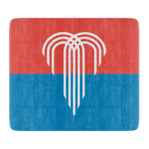 Petite planche à découper en verre avec drapeau de