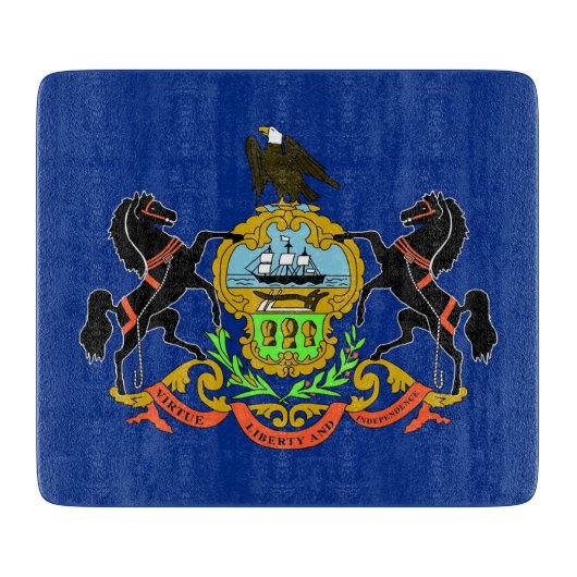 Petite planche à découper en verre avec drapeau de (Devant)