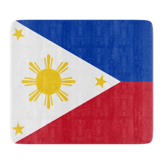 Petite planche à découper en verre avec drapeau de (Devant)