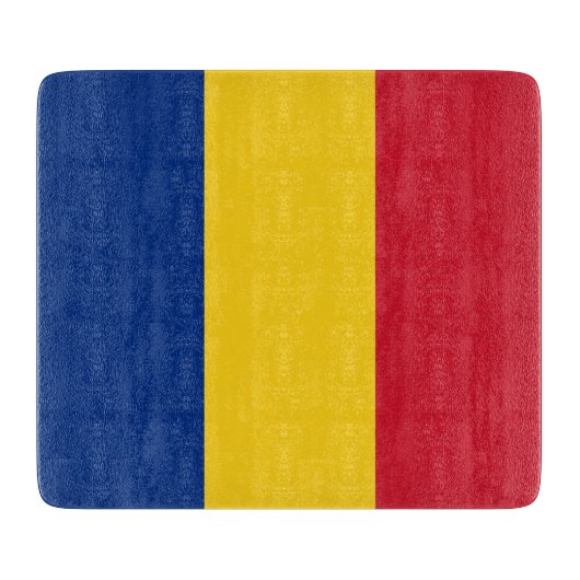 Petite planche à découper en verre avec drapeau de (Devant)