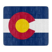 Petite planche à découper en verre avec drapeau du (Devant)