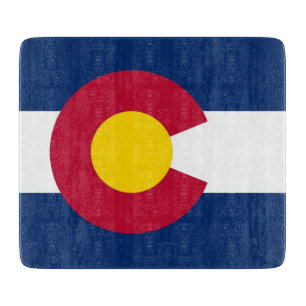 Petite planche à découper en verre avec drapeau du