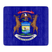 Petite planche à découper en verre avec drapeau du (Devant)