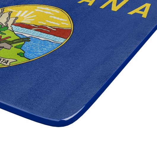 Petite planche à découper en verre avec drapeau Mo (Coin)