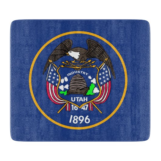 Petite planche à découper en verre avec drapeau Ut (Devant)