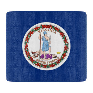 Petite planche à découper en verre avec drapeau Vi