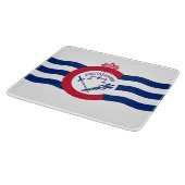 Petite planche à découper en verre avec le drapeau (Coin)