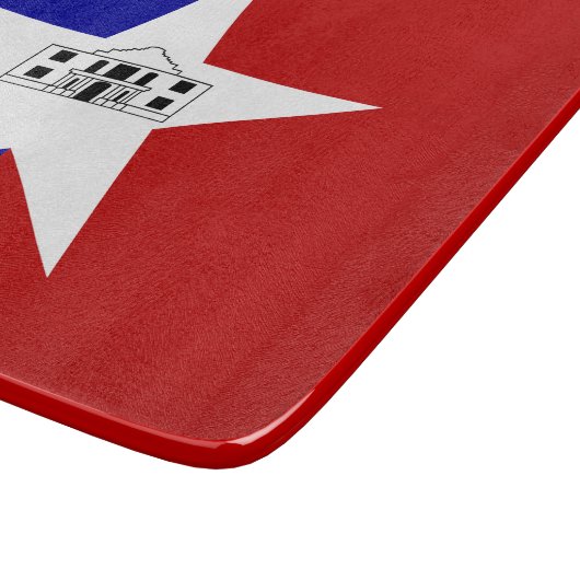 Petite planche à découper en verre- drapeau de San (Coin)