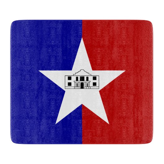 Petite planche à découper en verre- drapeau de San (Devant)