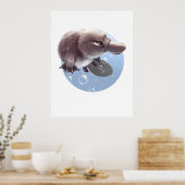 Petite Platypus Illustré Poster d'impression (Cuisine)