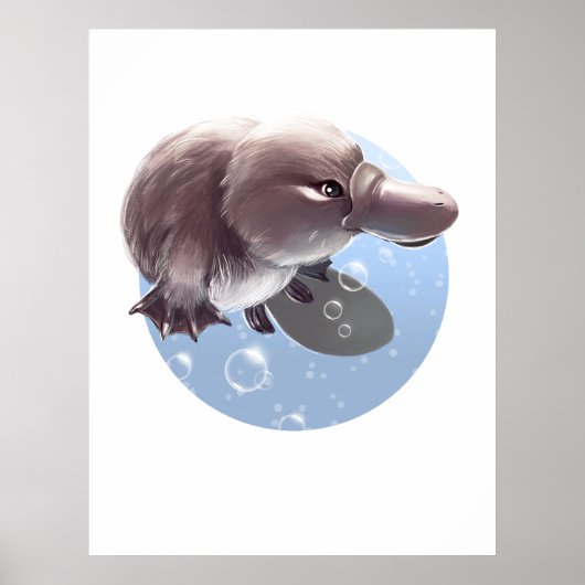 Petite Platypus Illustré Poster d'impression (Devant)