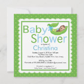 Petite pois de singe Pod Bébé Invitations de douch (Devant)