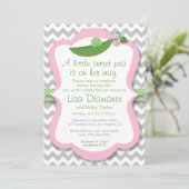 Petite pois doux fille Baby shower Invitation (Debout devant)