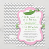 Petite pois doux fille Baby shower Invitation (Devant / Derrière)