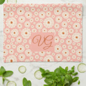 Petite Poudre Fleurs roses Monogramme Serviette de (Plié)