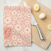 Petite Poudre Fleurs roses Monogramme Serviette de (Quart Plié)