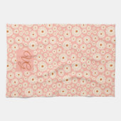 Petite Poudre Fleurs roses Monogramme Serviette de (Horizontal)