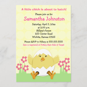 Petite poule Baby shower de Pâques Invitation