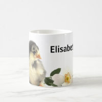 Petite poule moelleuse doux bébé tasse de café dou
