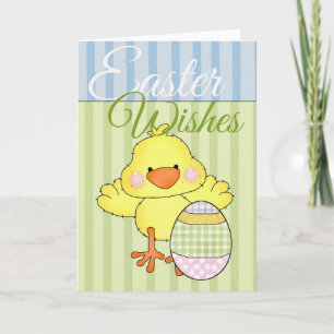 Petite poussette de Pâques avec oeuf Carte de voeu
