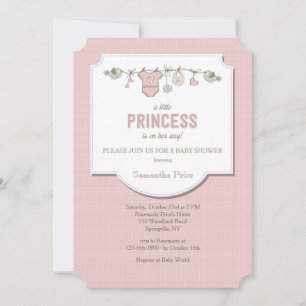 Petite Princesse Baby Girl Douche Invitation