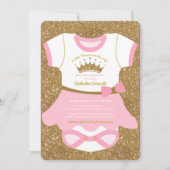 Petite princesse Baby Pajamas Shower Invitation (Devant)