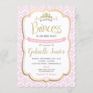Petite princesse Baby Shower Invitations Jeune fil