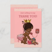 Petite princesse ethnique au téléphone Merci Chevr (Devant / Derrière)