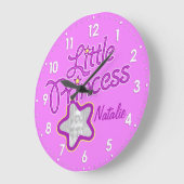 Petite princesse étoile photo rose filles horloge (Angle)