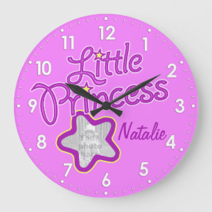 Petite princesse étoile photo rose filles horloge 