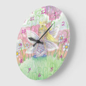 Petite Princesse Fée Filles Horloge Murale (Angle)