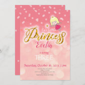 Petite princesse Invitation d'anniversaire, Fille  (Devant / Derrière)